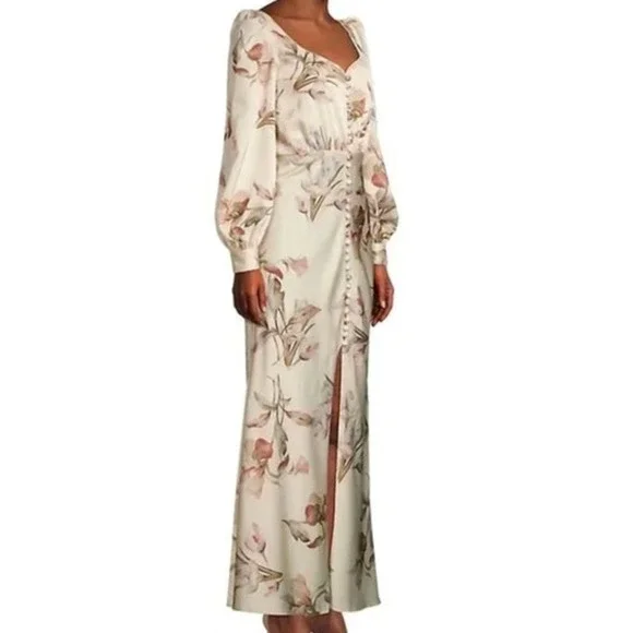 SACHIN + BABI Dress Size 8 NEW AMY Eggshell Venetia Petals Floral Satin - Picture 8 of 9